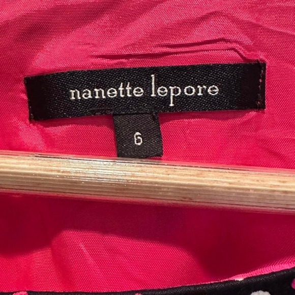 Nanette Lepore Black Sleeveless Sheath Dress Colorful Polka Dot Size 6 - Picture 3 of 8